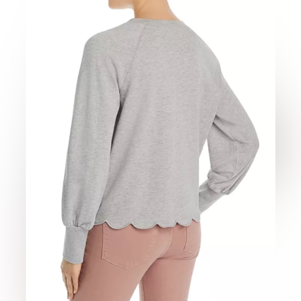 FRAME Scalloped Hem Crew Neck
Sweatshirt Sz SP Bishop Sleeve Cotton
Gray - Picture 2 of 10